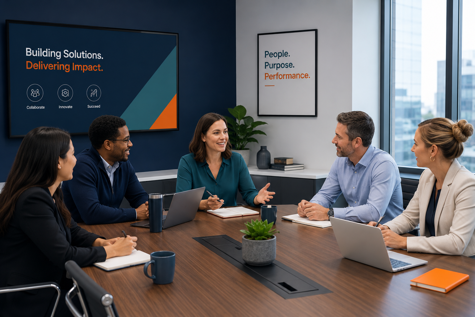 team collaboration in a modern meeting room